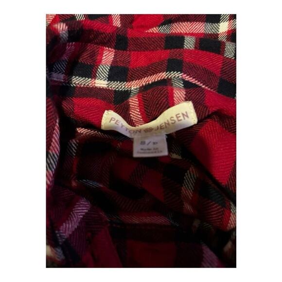 Peyton Jenson Red Plaid Button Down Size S - Picture 3 of 3